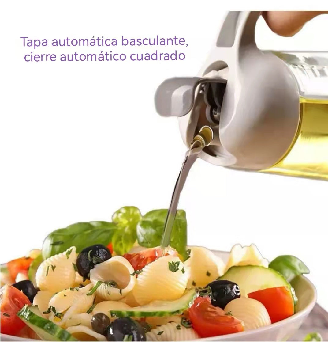 Aceitero Vinagrero Botella Dispensador Vidrio,Apertura y cierre automático de botellas.Apertura y cierre automático de botellas.
