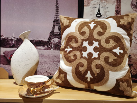 Fundas de bordado 3D 100% algodón, un par serie de dos colores