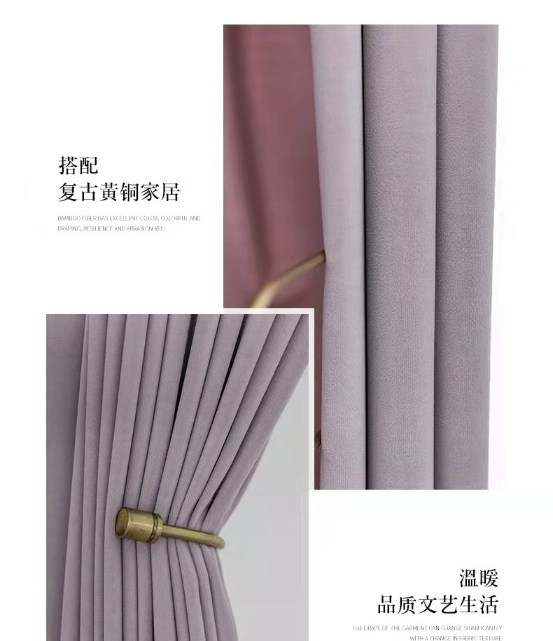 cortinas terciopelo de holandés estilo nórdico 1par