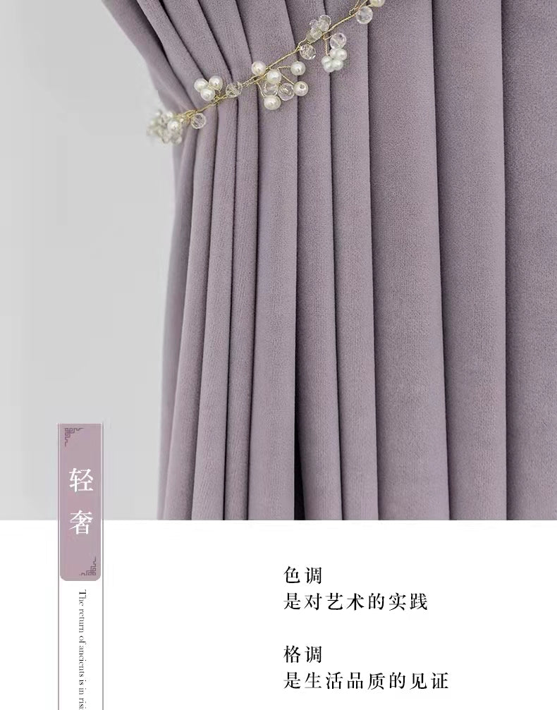 cortinas terciopelo de holandés estilo nórdico 1par