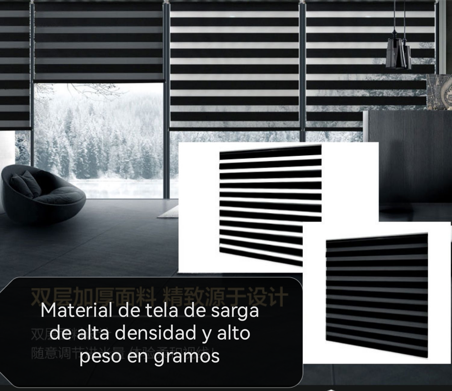 Cortina Roller Blackout 100% Sarga De Alta Densid G7-varios tamaños