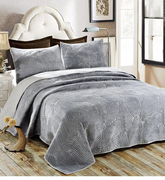 Cubrecama invierno El nuevo Terciopelo 3D Acolchado ultrasónico 2plaza 3ps