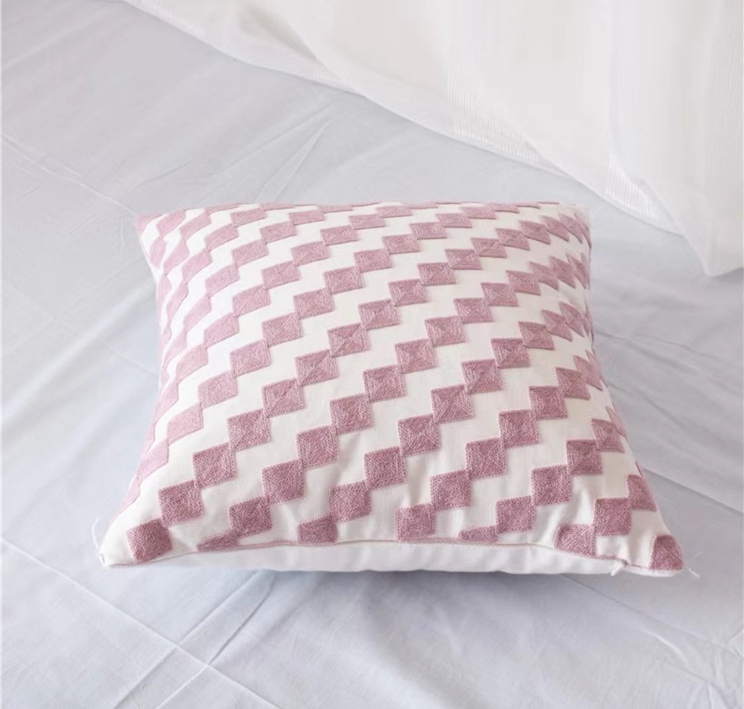 Fundas de bordado 3D 100% algodón, un par serie rosa