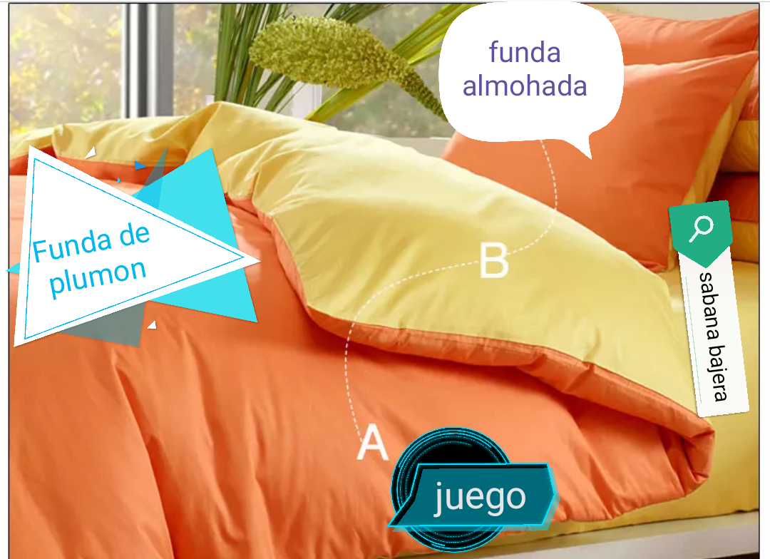 Funda Plumón Versión AB REVERSIBLE colores contrastantes