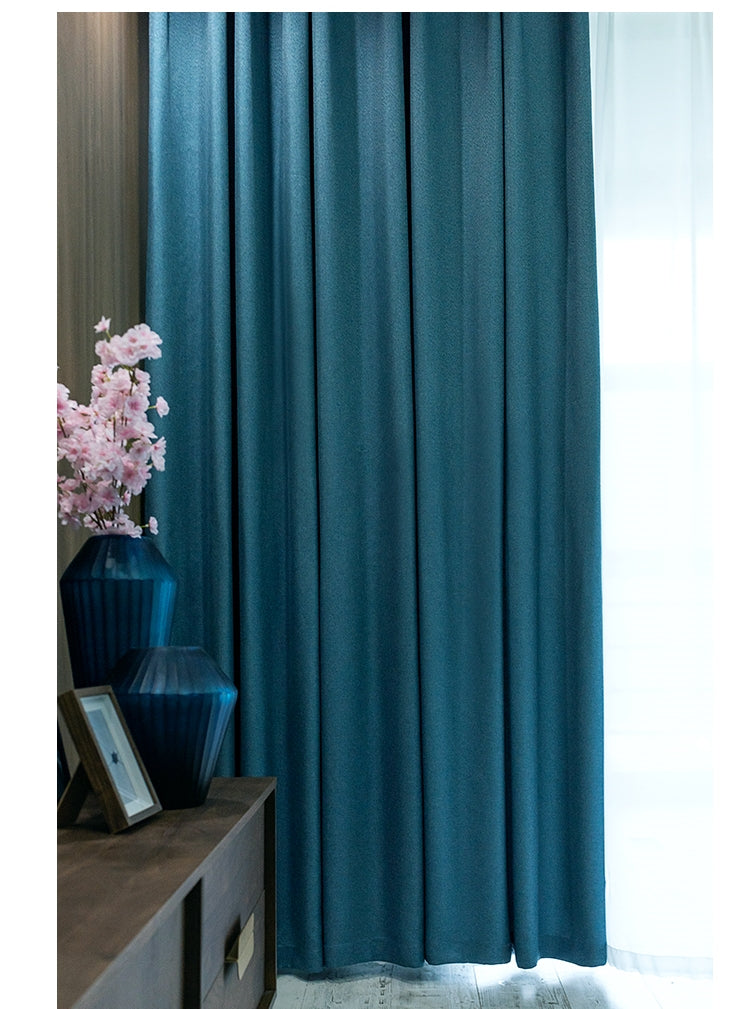cortinas 80%black out Monocromo imitación lino 1par
