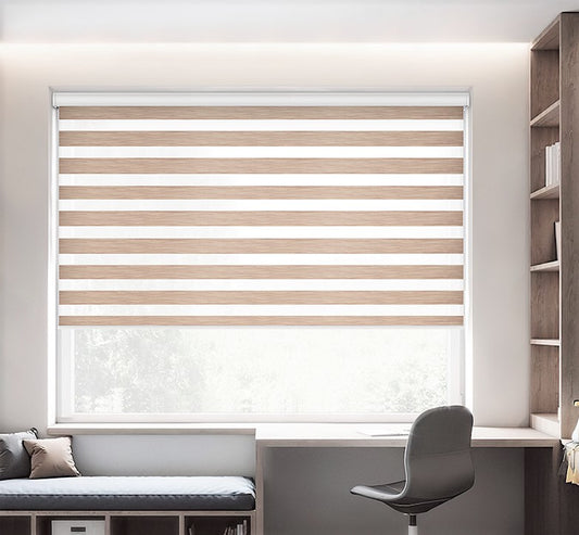 Cortina Roller Duo La Textura De Madera Día Y Noche varios tamaños