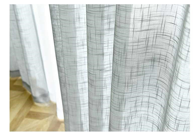 visillos algodón y lino textura cruzada 1 par de ganchos doble uso sobre rieles de columna