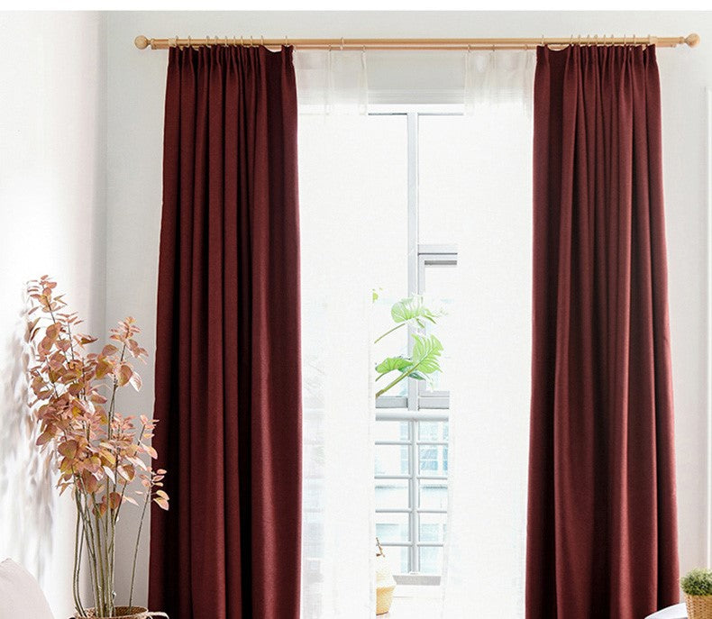 cortinas 80%black out Monocromo imitación lino 1par
