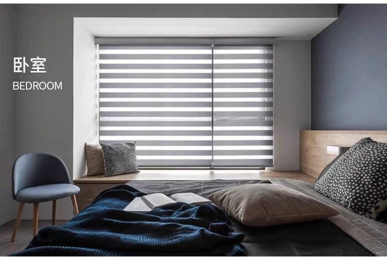 Cortina Roller Duo 100% Blackout  Riel de aluminio resistente, tela de chenilla impermeable.