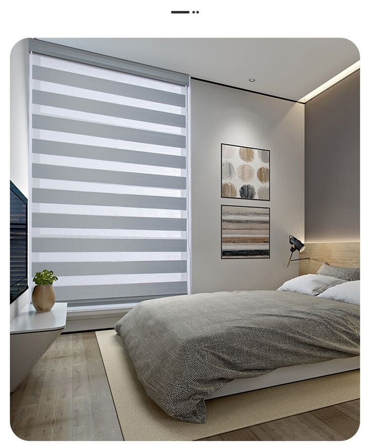 Cortina Roller Duo 100% Blackout  Riel de aluminio resistente, tela de chenilla impermeable.