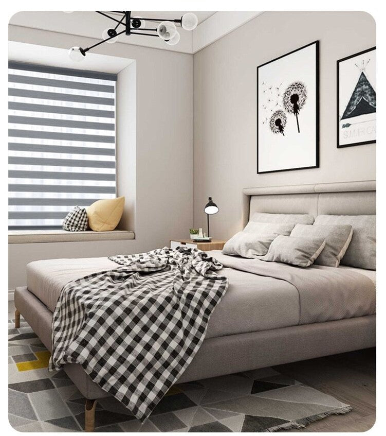 Cortina Roller Duo 100% Blackout  Riel de aluminio resistente, tela de chenilla impermeable.