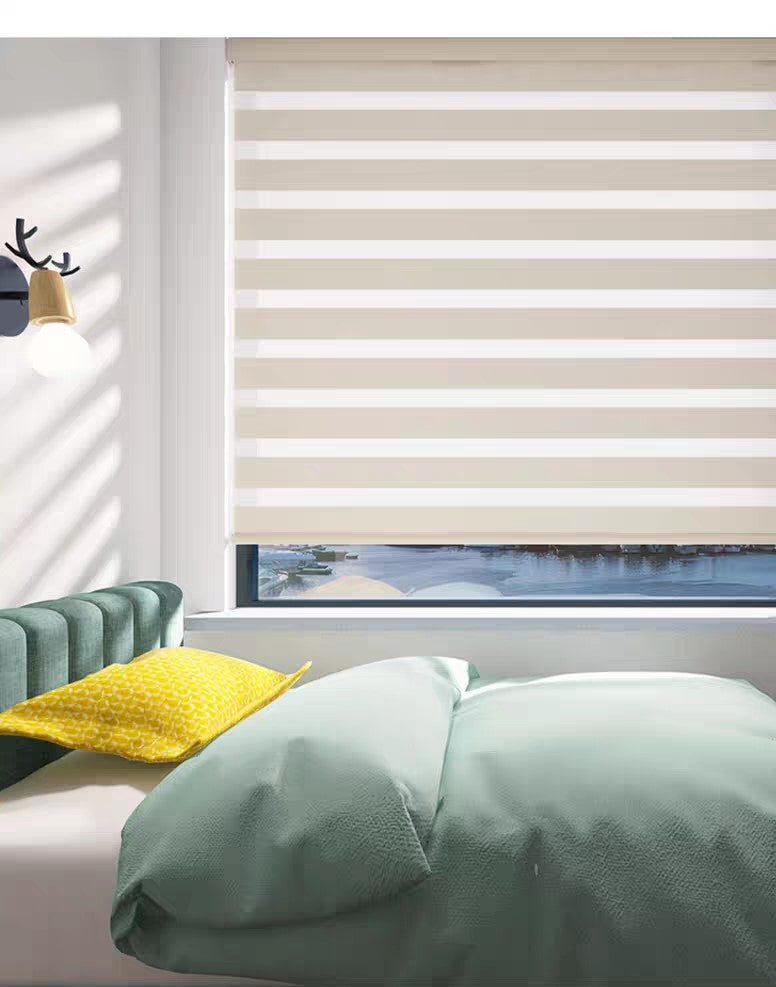 Cortina Roller Duo 100% Blackout  Riel de aluminio resistente, tela de chenilla impermeable.