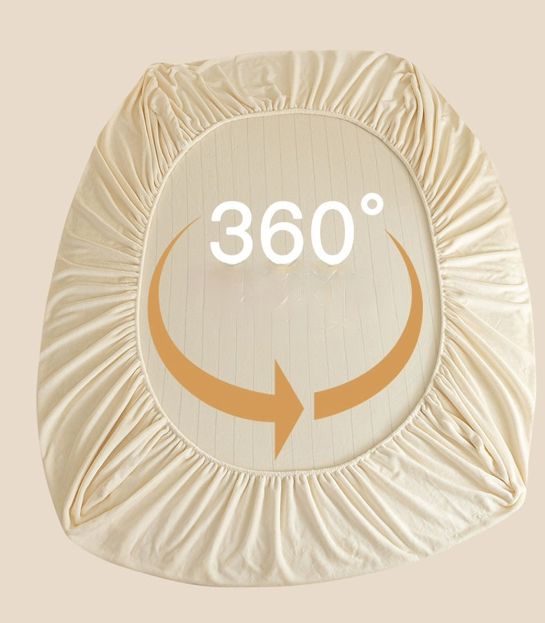 Funda de Plumón Y sábana ajustable Juego de 4 piezas gama alta primavera, otoño e invierno antiestático terciopelo de leche de alta densidad súper suave