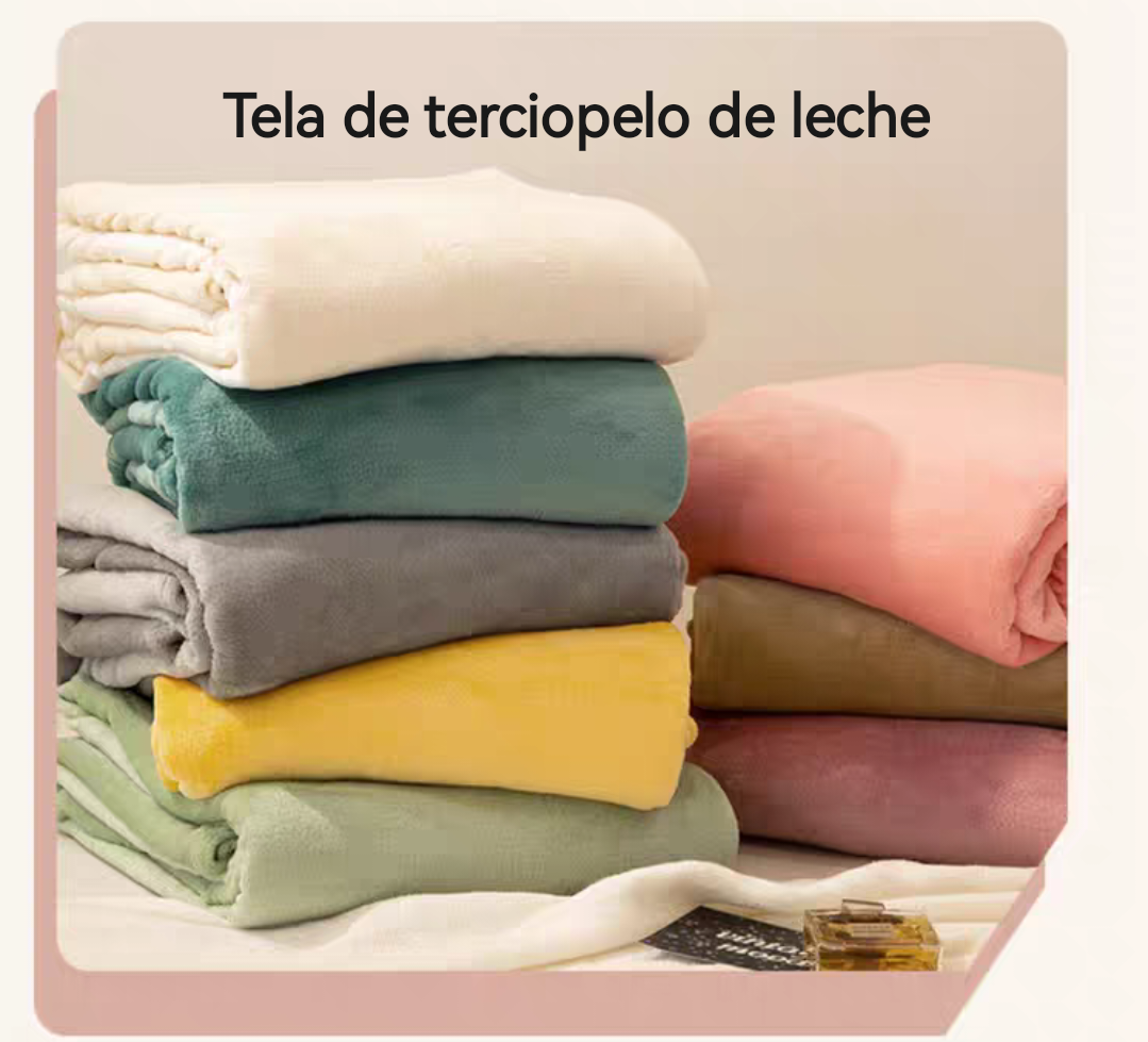 Funda de Plumón Y sábana ajustable Juego de 4 piezas gama alta primavera, otoño e invierno antiestático terciopelo de leche de alta densidad súper suave
