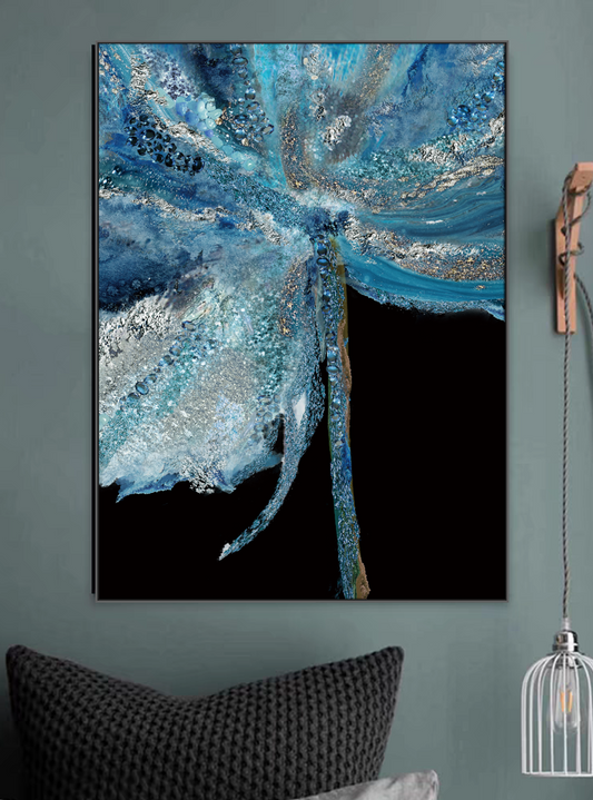 Cuadro Fotomural de piedra de cristal con incrustaciones a mano, abstracto, moderno y de lujo ligero