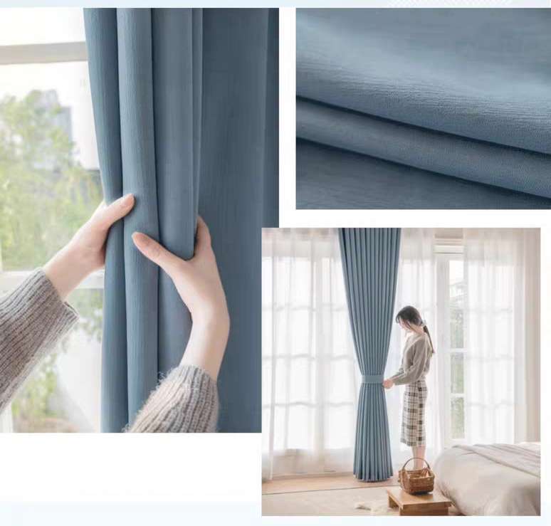 Cortina Multifuncional Lujo Ligero Chenilla Blackout Ensanchar y espesar 270X230CM JUEGO DE 3