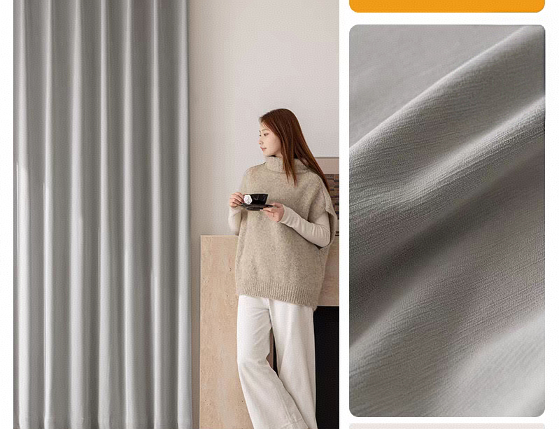 Cortina 90%Blackout 200x230cm Extra Ancha Chenille Doble Cara paño