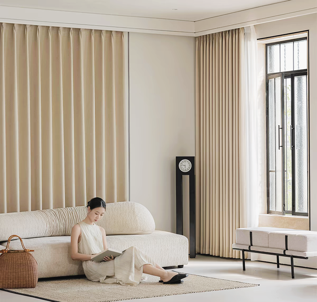 Cortina 90%Blackout 200x230cm Extra Ancha Chenille Doble Cara paño