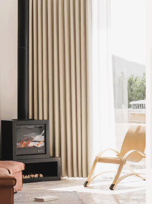 Cortina 90%Blackout 200x230cm Extra Ancha Chenille Doble Cara paño