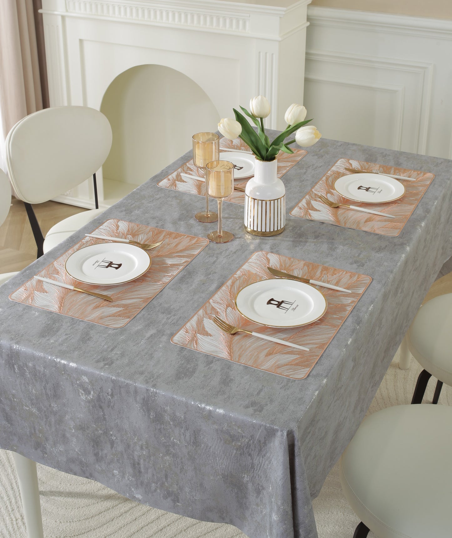 Mantel Individuals Plumas En Relieve Aislamiento Térmico