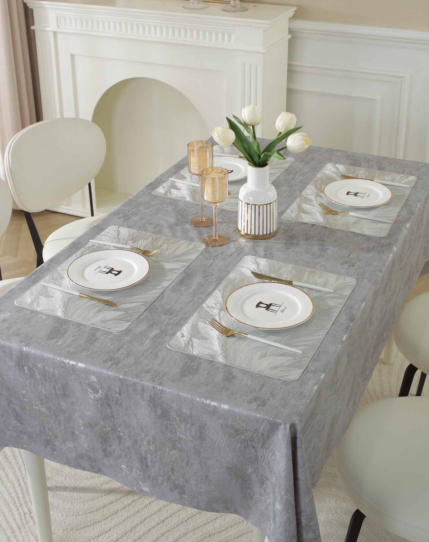 Mantel Individuals Plumas En Relieve Aislamiento Térmico