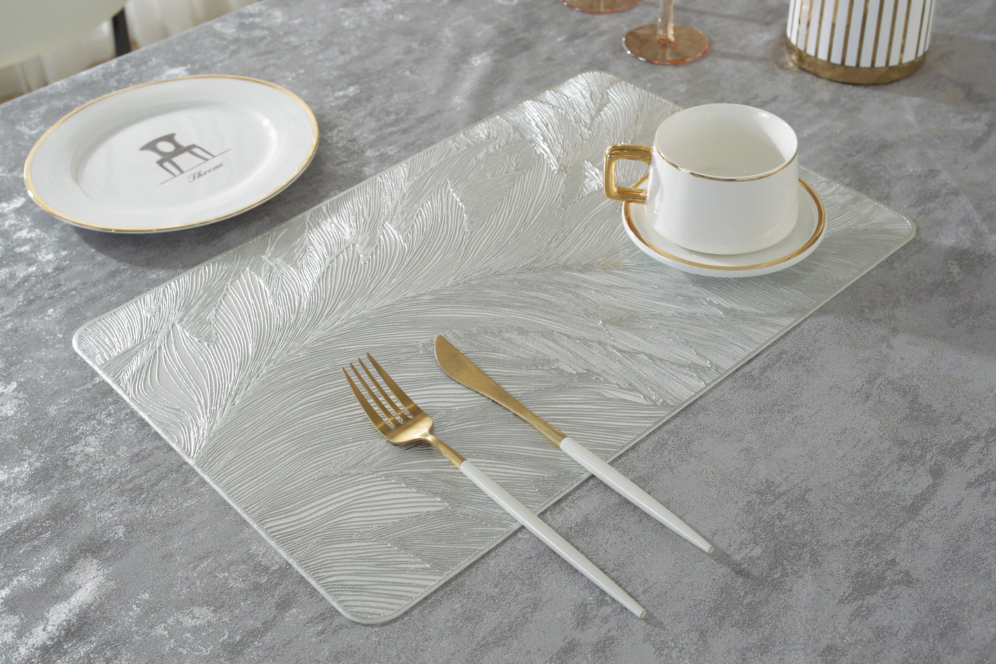 Mantel Individuals Plumas En Relieve Aislamiento Térmico