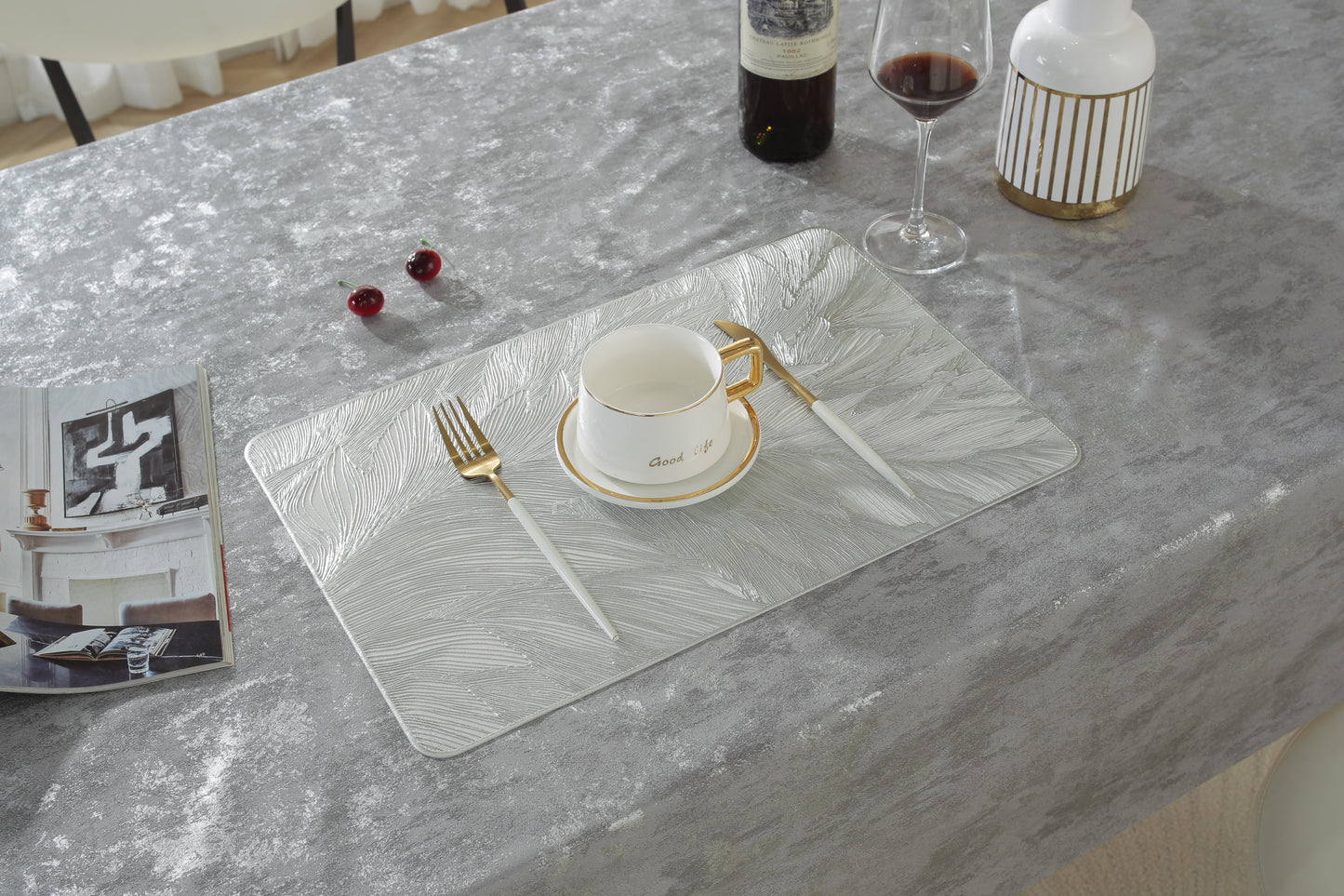 Mantel Individuals Plumas En Relieve Aislamiento Térmico
