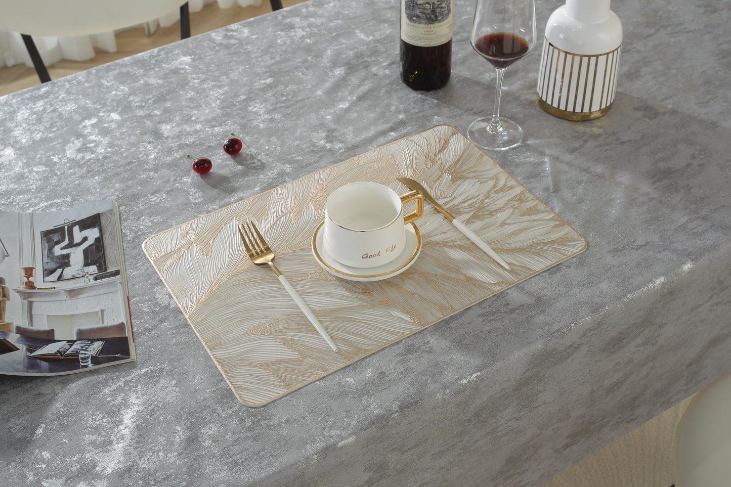 Mantel Individuals Plumas En Relieve Aislamiento Térmico