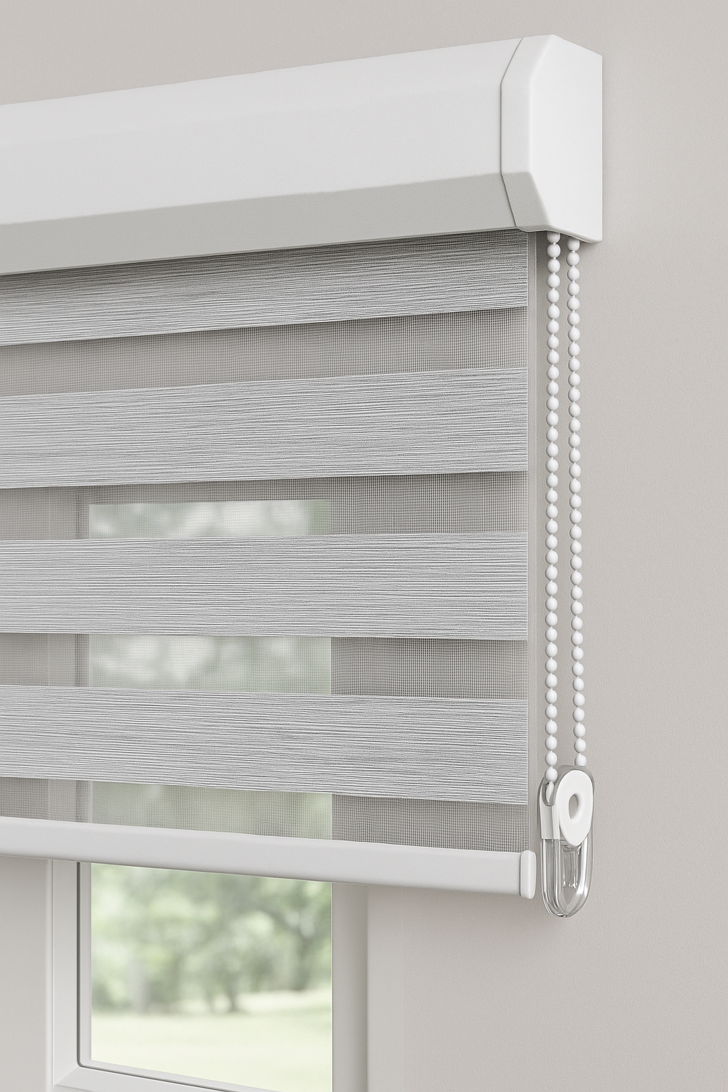 Cortina Roller Duo 805 Blackout Cenefa Aluminio Curvada Imitación de lino