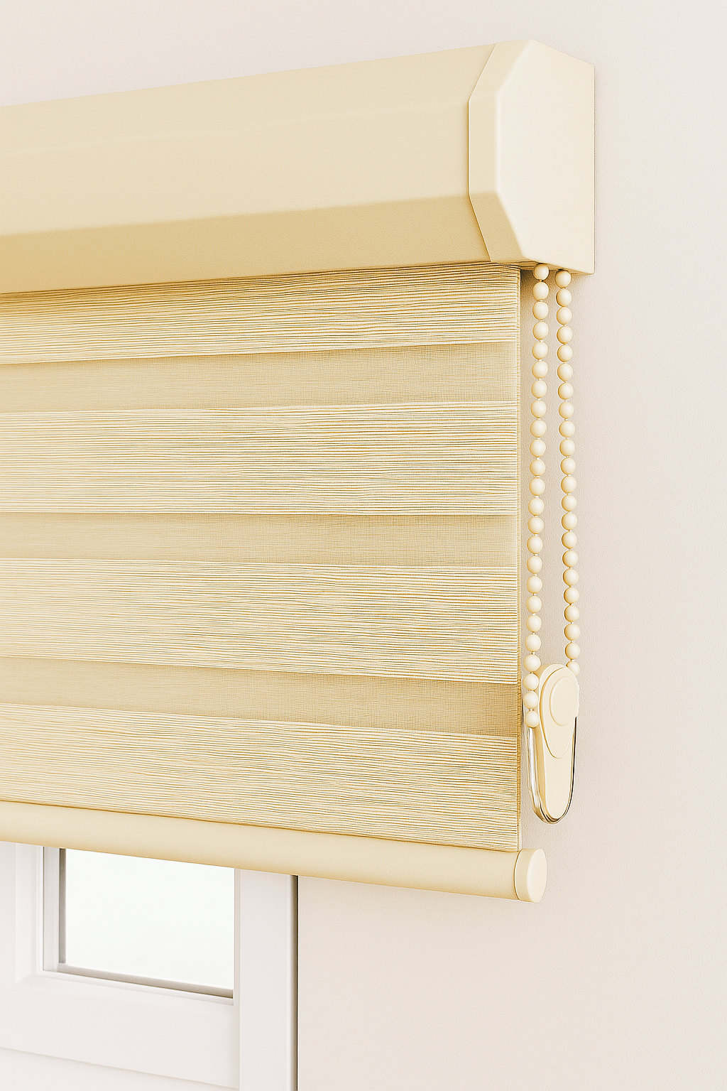 Cortina Roller Duo 805 Blackout Cenefa Aluminio Curvada Imitación de lino