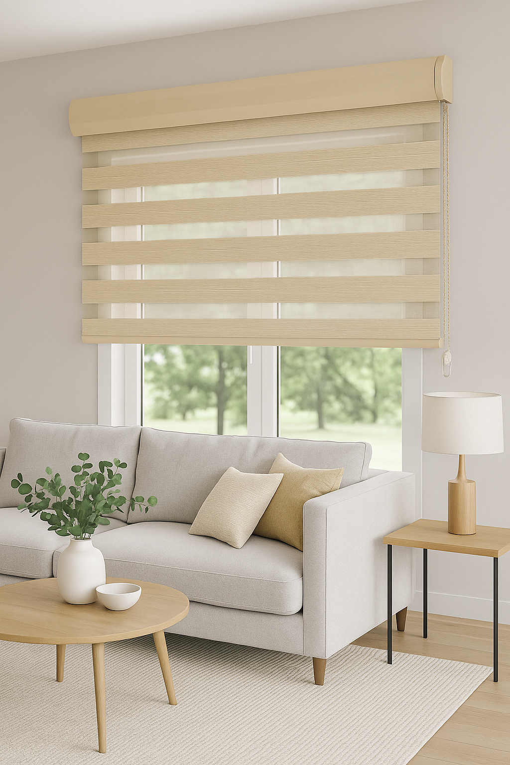 Cortina Roller Duo 805 Blackout Cenefa Aluminio Curvada Imitación de lino