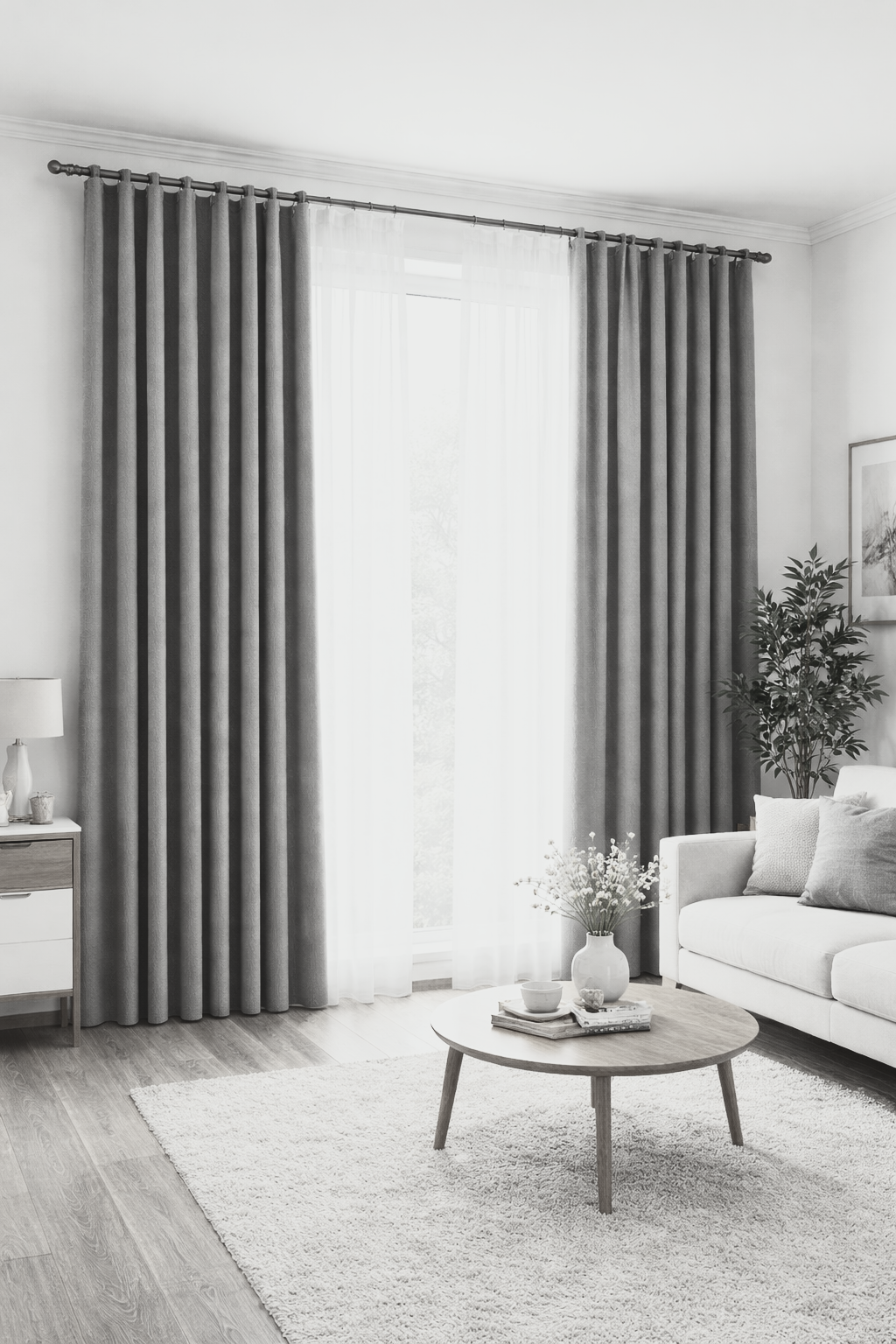 Cortina 90%Blackout 200x230cm Extra Ancha Chenille Doble Cara paño