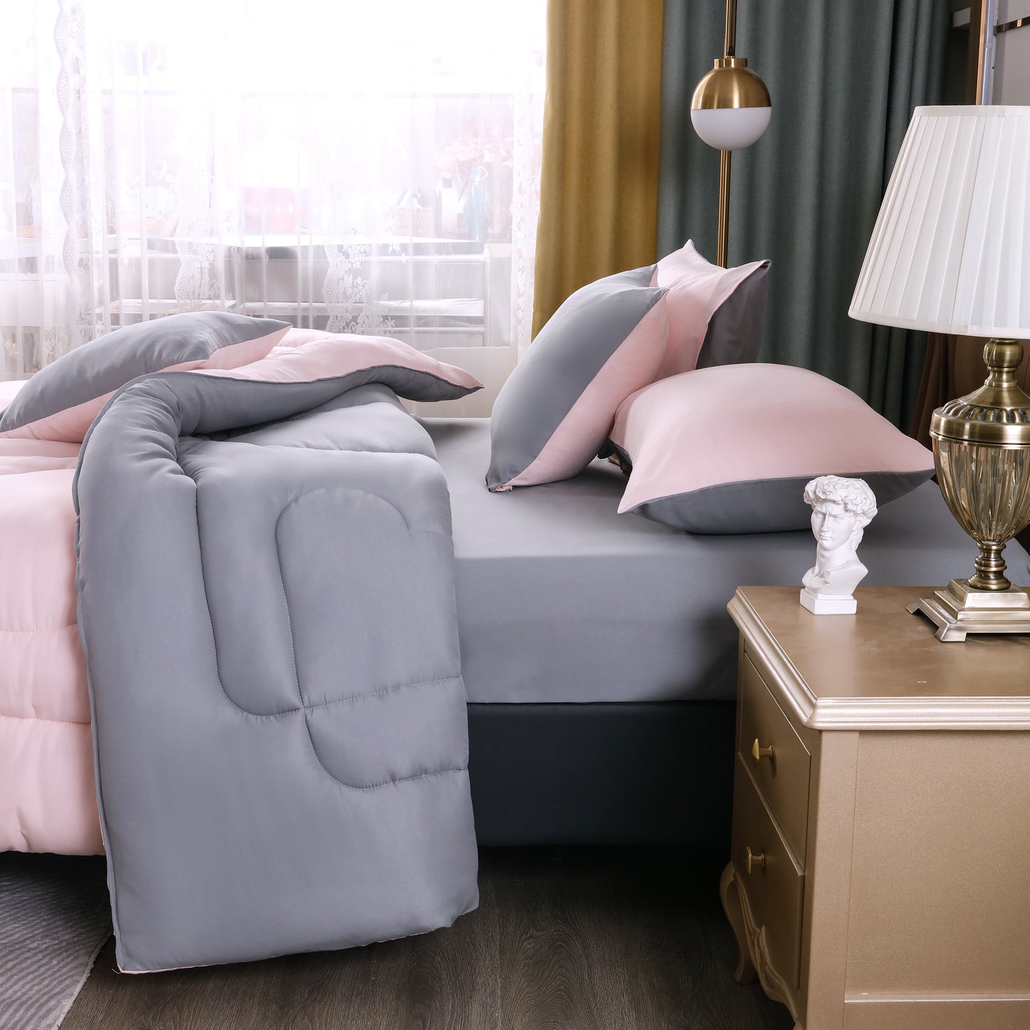 Edredón  De Soja Reversible eversible Ligero 3 Estaciones Exclusivo,(CON Funda de almohada)