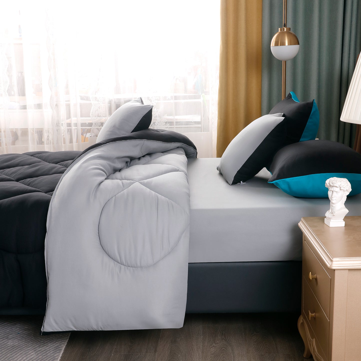 Edredón  De Soja Reversible eversible Ligero 3 Estaciones Exclusivo,(CON Funda de almohada)