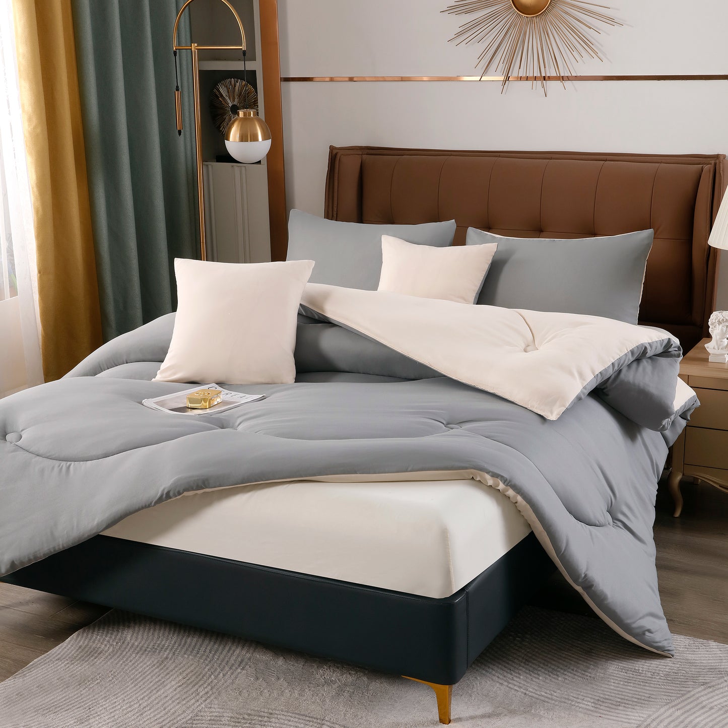 Edredón  De Soja Reversible eversible Ligero 3 Estaciones Exclusivo,(CON Funda de almohada)