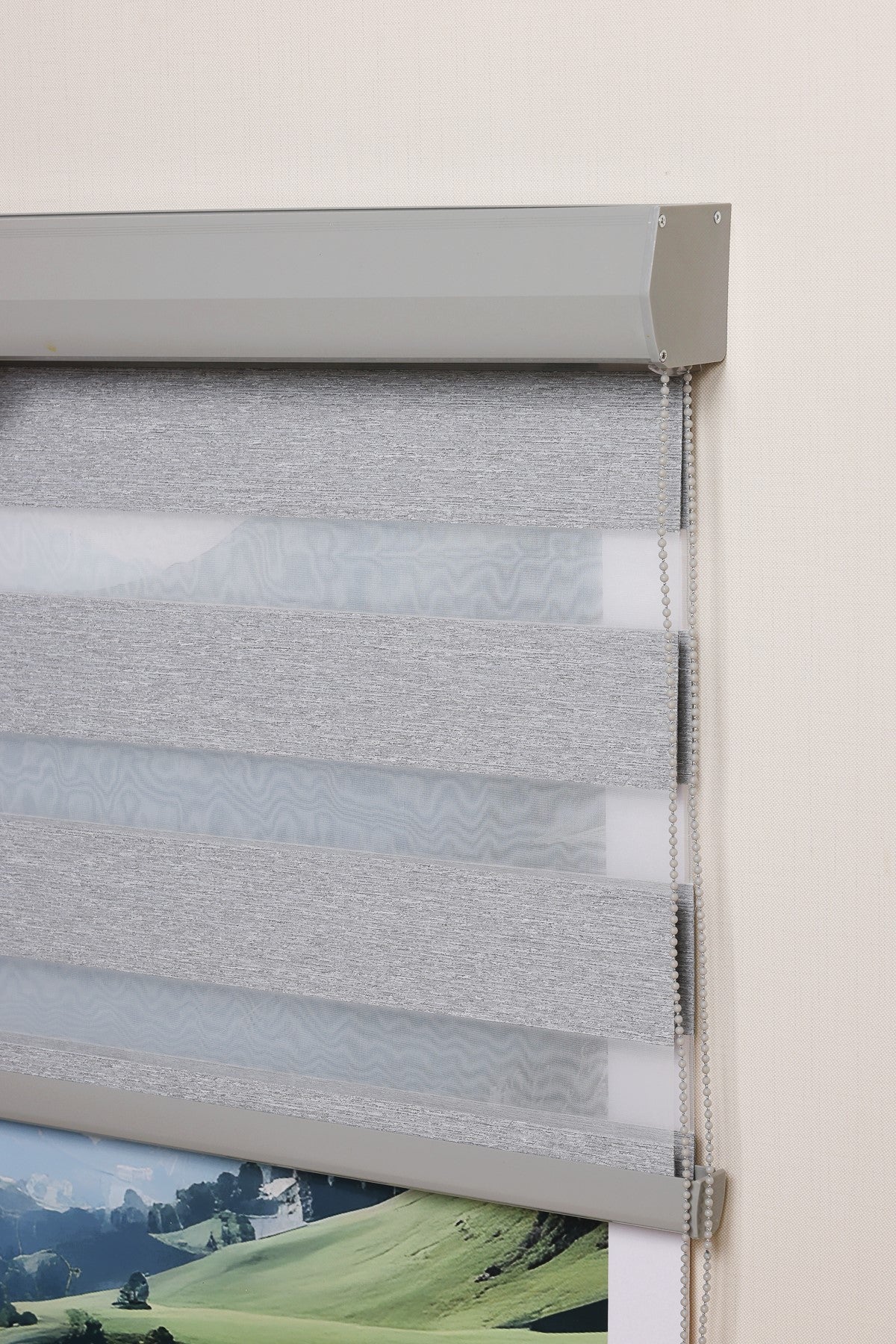 Cortina Roller Duo 100% Blackout  Riel de aluminio resistente, tela de chenilla impermeable.