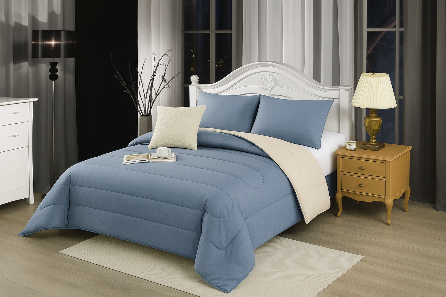 Edredón  De Soja Reversible eversible Ligero 3 Estaciones Exclusivo,(CON Funda de almohada)