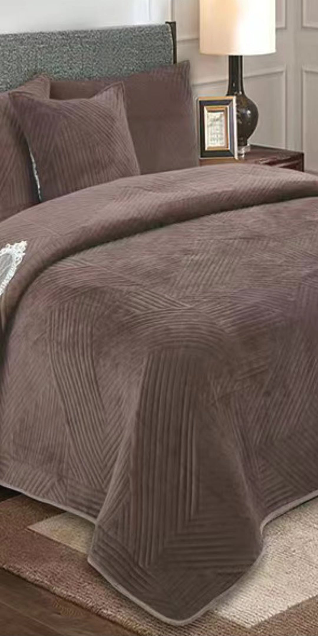 Cubrecama invierno El nuevo Terciopelo 3D Acolchado ultrasónico  2plaza 3ps