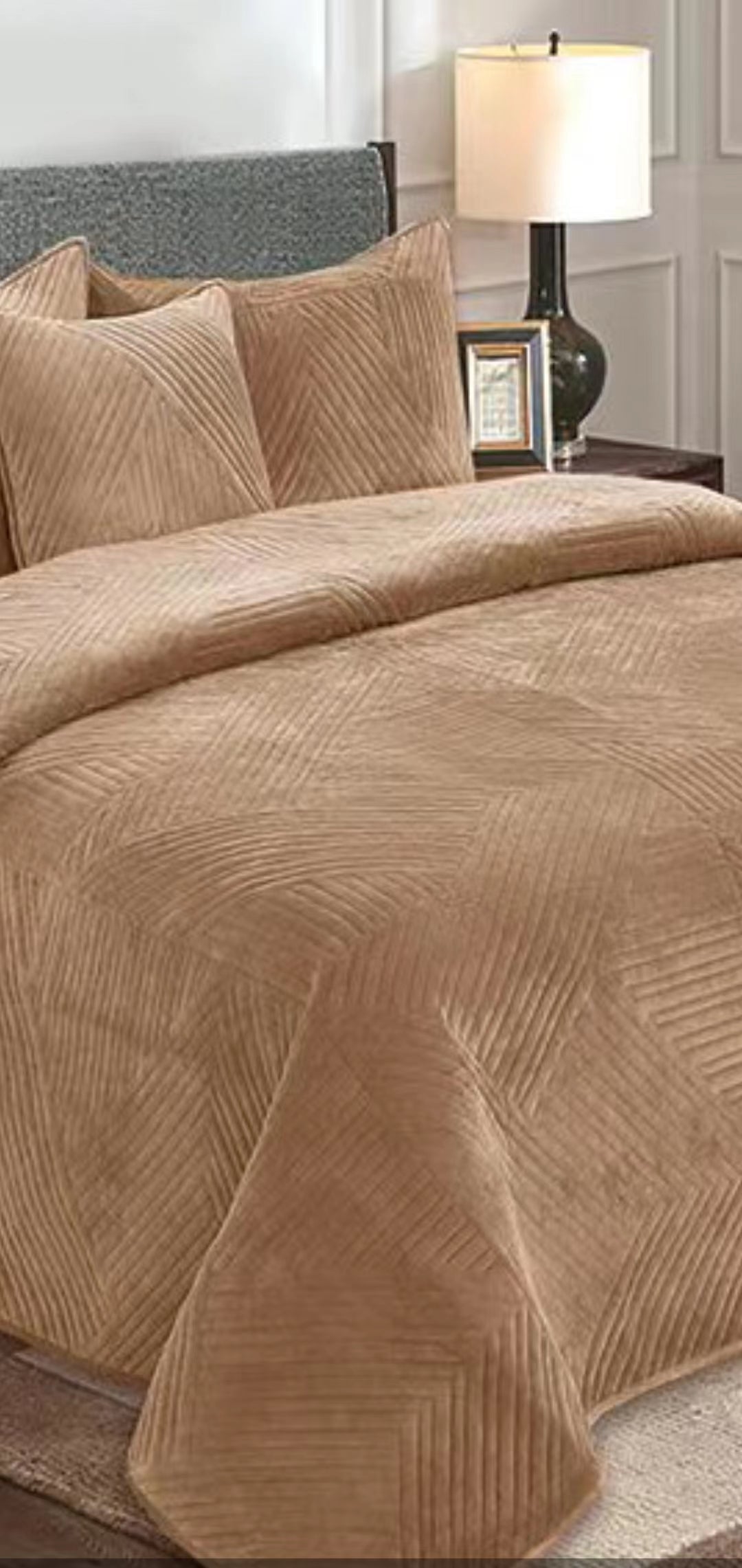 Cubrecama invierno El nuevo Terciopelo 3D Acolchado ultrasónico  2plaza 3ps