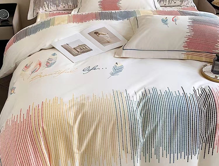 Funda nórdica estampada 100% algodón peinado set de cuatro 2PLAZA